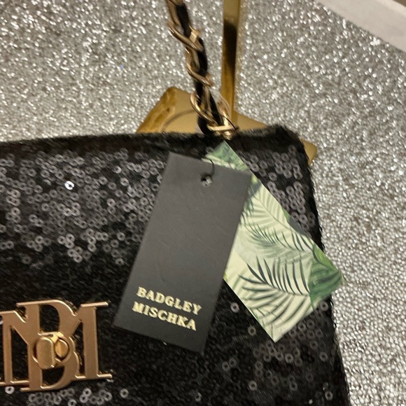 Black Sequin Badgley Mischka EVENING Bag - Picture 3 of 11